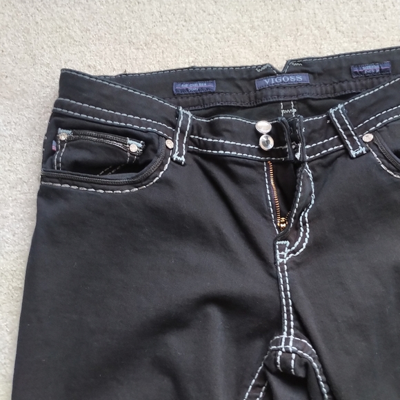 EUC Vigoss Black Chelsea Skinny Jean Sz 15/16, 31" Long - Picture 2 of 11